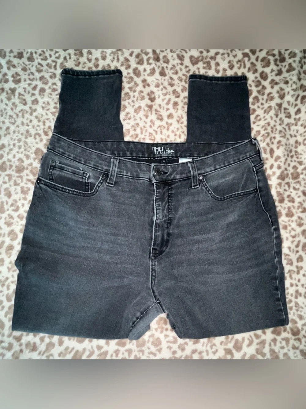 Time and Tru - Black Stretch Skinny Jeggings with Elastic Waist Panel